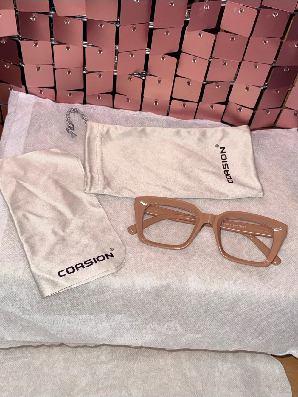 Coasion Women’s Tan Square Frame Eyeglasses